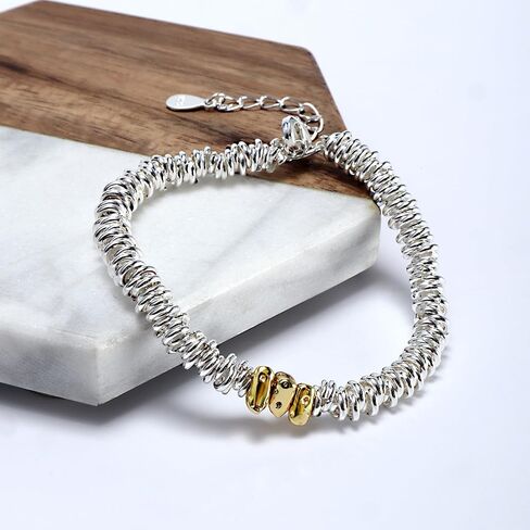 Delicate Pink and Sterling Silver Bracelet | Feminine Elegance | Perfect for Girls and Women in Saudi Arabia