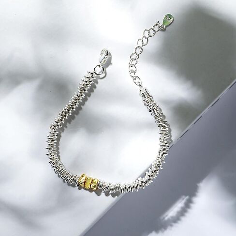 Delicate Pink and Sterling Silver Bracelet | Feminine Elegance | Perfect for Girls and Women in Saudi Arabia