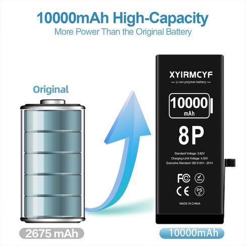 XYIRMCYF Galaxy J3 Battery (2024 New Upgrade), 8000mAh High Capacity Battery for Galaxy J3 G530, Galaxy J5,J320A J320V EB-BG530BBC J5-G530P in Saudi Arabia