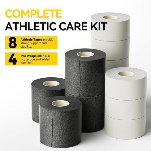 Dimora 4-Pack Elastic Adhesive Bandage Tape - Durable Elastic Tape for Joints Support and First Aid Kit, No Sticky Residue, Strong Bandage Wraps for a Pained and Tender Joint in Saudi Arabia