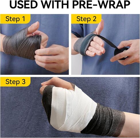Dimora 4-Pack Elastic Adhesive Bandage Tape - Durable Elastic Tape for Joints Support and First Aid Kit, No Sticky Residue, Strong Bandage Wraps for a Pained and Tender Joint in Saudi Arabia