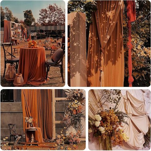 2 Pack Orange 10ft Cheesecloth Table Runner, Halloween Boho Table Runner Gauze Fabric, 35x120 Inch Long Table Runner for Wedding Bridal Baby Shower Party or Table Decor in Saudi Arabia