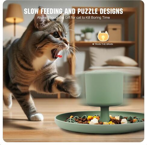 Silicone Cat Slow Feeder,Slow Feeder Cat Bowl,Non-Slip Suction Cup Cat Slow Feeder Bowl,Dishwasher Safe Cat Dish,Funny Designs Slow Feeder for Cats in Saudi Arabia