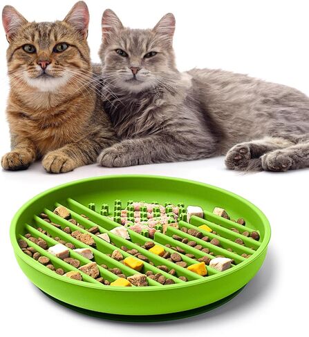 Silicone Cat Slow Feeder,Slow Feeder Cat Bowl,Non-Slip Suction Cup Cat Slow Feeder Bowl,Dishwasher Safe Cat Dish,Funny Designs Slow Feeder for Cats in Saudi Arabia