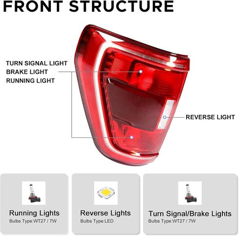 Halogen Tail Light Assembly with Blind Spot Compatible with 2021 2022 2023 Ford F150 XLT Rear Lamp Right Passenger Side OE Replacement ML3Z13404C in Saudi Arabia