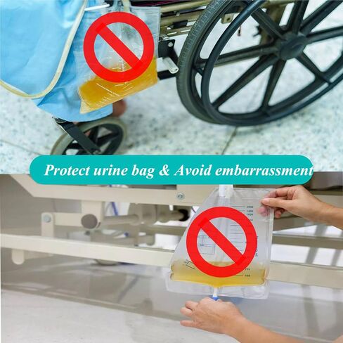 Urine Drainage Bag Holder, Bile Drainage Bag with Catheter Pipe Cover & Adjustable Strap for Dialysis Patients and Incontinence Patients in Saudi Arabia