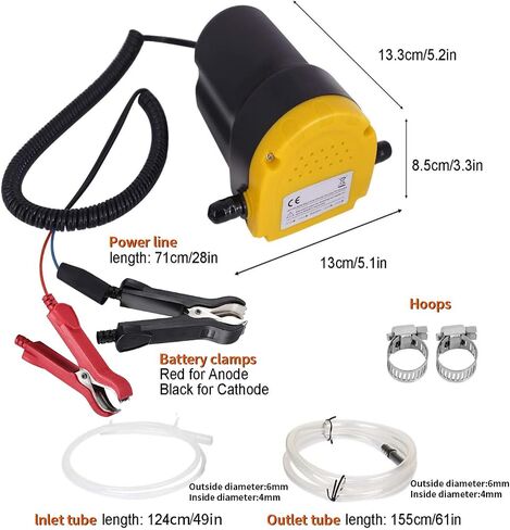 AIGMISON 12V 60W Oil Change Extractor,Oil Diesel Fluid Extractor Pump, Oil Suction Pump With Overload Protection,Car Engine Oil Pump with Hose in Saudi Arabia