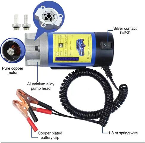 AIGMISON 12V 60W Oil Change Extractor,Oil Diesel Fluid Extractor Pump, Oil Suction Pump With Overload Protection,Car Engine Oil Pump with Hose in Saudi Arabia