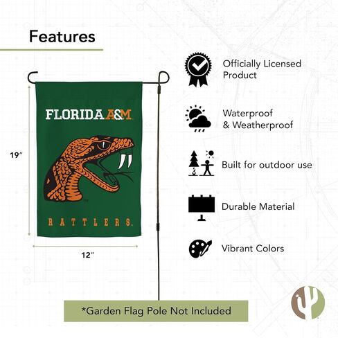 لافتة علم حديقة جامعة Desert Cactus Florida A&M FAMU Rattlers 100% بوليستر (تصميم A) in Saudi Arabia