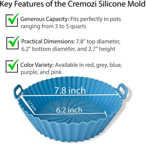 Food Grade Silicone Baking Pan, BPA Free, 22 Quarts (20.8 L), 7.8"x6.2"x2.7", 250°C/482°F Max, Non-Stick, Red, Grey, Blue, Purple, Pink in Saudi Arabia