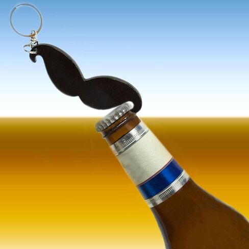 Black MUSTACHE Keychain Bottle Opener - Blank -1-100 Packs in Saudi Arabia