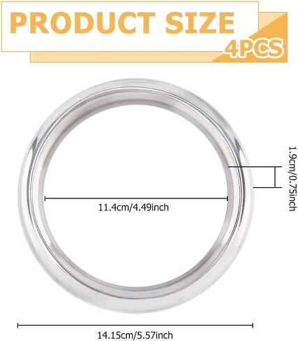 4Pcs 304 Stainless Steel O Rings Heavy Duty Multi-Purpose Metal Ring 4.69inch Seamless Welded Round Ring Large Smooth O Rings for Camping Belt Dog Leashes Hardware Luggage in Saudi Arabia