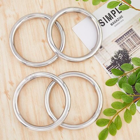 4Pcs 304 Stainless Steel O Rings Heavy Duty Multi-Purpose Metal Ring 4.69inch Seamless Welded Round Ring Large Smooth O Rings for Camping Belt Dog Leashes Hardware Luggage in Saudi Arabia