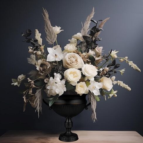 Koyal Wholesale 11.5" Pedestal Vase for Centerpieces with Handles, Footed Vase Decor, Metal Centerpiece Vase Flower Bowl, Wedding Pedestal Bowl, Compote Centerpiece Flower Vase (Bronze) in Kuwait