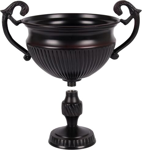 Koyal Wholesale 11.5" Pedestal Vase for Centerpieces with Handles, Footed Vase Decor, Metal Centerpiece Vase Flower Bowl, Wedding Pedestal Bowl, Compote Centerpiece Flower Vase (Bronze) in Kuwait