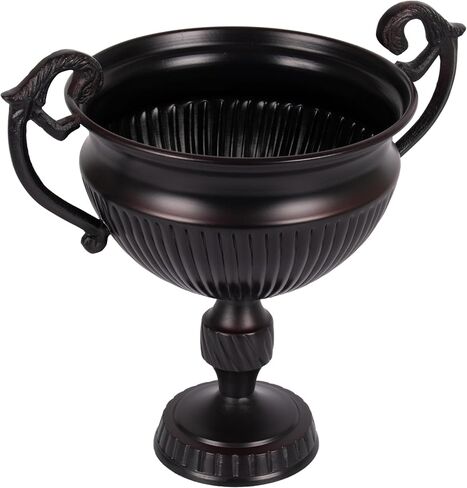 Koyal Wholesale 11.5" Pedestal Vase for Centerpieces with Handles, Footed Vase Decor, Metal Centerpiece Vase Flower Bowl, Wedding Pedestal Bowl, Compote Centerpiece Flower Vase (Bronze) in Kuwait