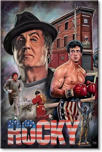 Poster Sylvester Stallone Classic boxing Movie Posters motivational wall art Living Room office wall decor Bedroom Home Decor Canvas Art HD Print sports poster（12x16inch unframed） in Saudi Arabia