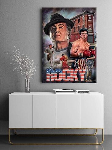 Poster Sylvester Stallone Classic boxing Movie Posters motivational wall art Living Room office wall decor Bedroom Home Decor Canvas Art HD Print sports poster（12x16inch unframed） in Saudi Arabia