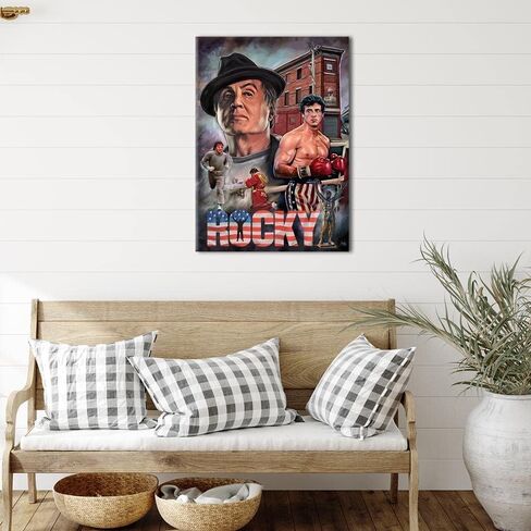 Poster Sylvester Stallone Classic boxing Movie Posters motivational wall art Living Room office wall decor Bedroom Home Decor Canvas Art HD Print sports poster（12x16inch unframed） in Saudi Arabia