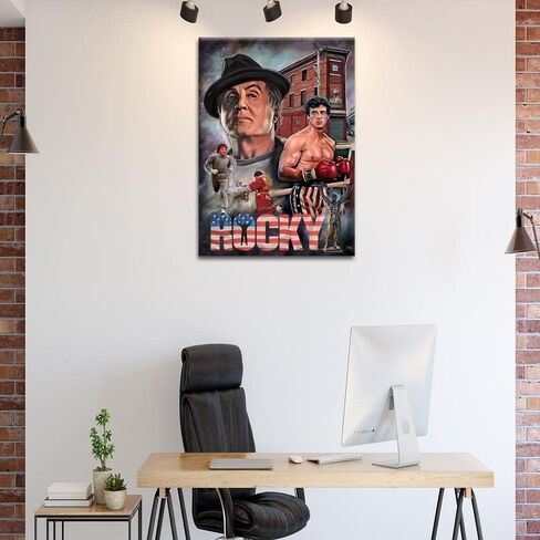 Poster Sylvester Stallone Classic boxing Movie Posters motivational wall art Living Room office wall decor Bedroom Home Decor Canvas Art HD Print sports poster（12x16inch unframed） in Saudi Arabia