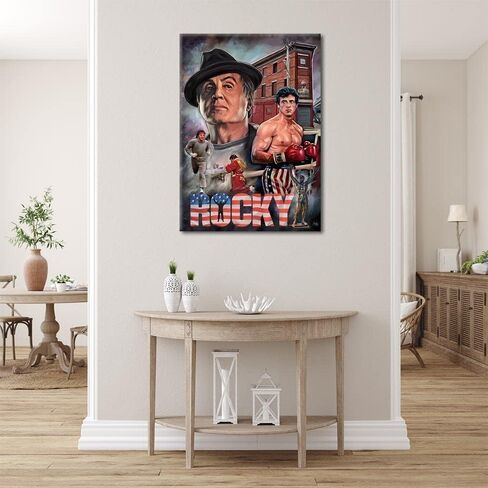 Poster Sylvester Stallone Classic boxing Movie Posters motivational wall art Living Room office wall decor Bedroom Home Decor Canvas Art HD Print sports poster（12x16inch unframed） in Saudi Arabia