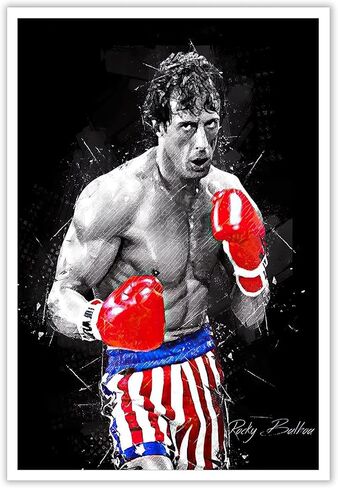 Poster Sylvester Stallone Classic boxing Movie Posters motivational wall art Living Room office wall decor Bedroom Home Decor Canvas Art HD Print sports poster（12x16inch unframed） in Saudi Arabia