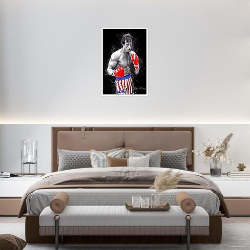 Poster Sylvester Stallone Classic boxing Movie Posters motivational wall art Living Room office wall decor Bedroom Home Decor Canvas Art HD Print sports poster（12x16inch unframed） in Saudi Arabia