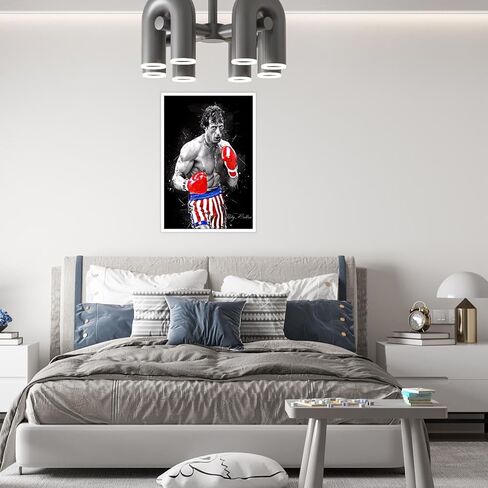 Poster Sylvester Stallone Classic boxing Movie Posters motivational wall art Living Room office wall decor Bedroom Home Decor Canvas Art HD Print sports poster（12x16inch unframed） in Saudi Arabia