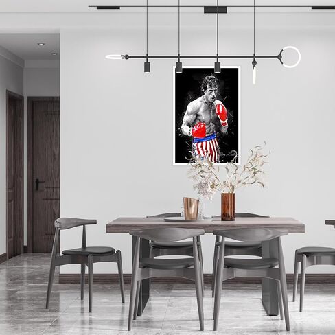 Poster Sylvester Stallone Classic boxing Movie Posters motivational wall art Living Room office wall decor Bedroom Home Decor Canvas Art HD Print sports poster（12x16inch unframed） in Saudi Arabia