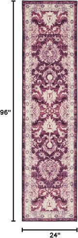 سجادة Mohawk Home Floral Worcester باللون الأرجواني، (2 × 8 بوصة) in Saudi Arabia