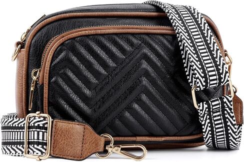 Quilted Crossbody Bags Purse for Women Small Vegan Leather Shoulder Handbags Purses with Two Straps in Saudi Arabia
