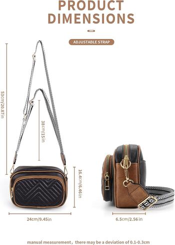 Quilted Crossbody Bags Purse for Women Small Vegan Leather Shoulder Handbags Purses with Two Straps in Saudi Arabia