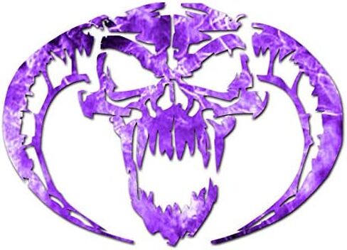 Demon Devil Skull Horns - Vinyl Decal Sticker - 8" x 5.75" - White in Saudi Arabia