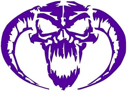 Demon Devil Skull Horns - Vinyl Decal Sticker - 8" x 5.75" - White in Saudi Arabia