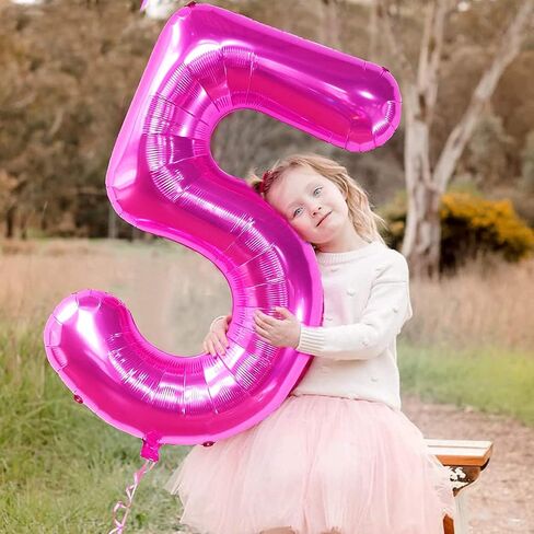 7 PCS Pink Balloon Pink Girl Balloons Hot Pink Balloon for Pink Princess Doll Theme Party Girl Birthday Baby Shower Princess Themed decorations in Saudi Arabia