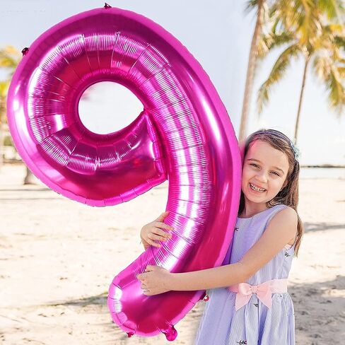 7 PCS Pink Balloon Pink Girl Balloons Hot Pink Balloon for Pink Princess Doll Theme Party Girl Birthday Baby Shower Princess Themed decorations in Saudi Arabia