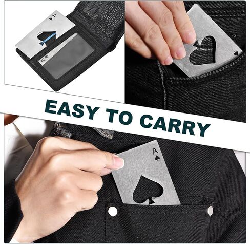 uxcell 10pcs Ace of Spades Bottle Opener, Stainless Steel Credit Card Size Beer Bottle Opener for Wallet Pocket, Can Cap Openers for Wedding Party Bridal Shower Present, Black in Saudi Arabia