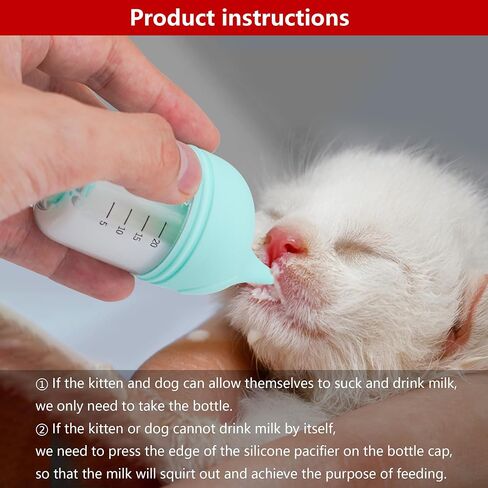 Pet Feeding Bottle for Puppies and Kittens,50ml Cyan in Saudi Arabia