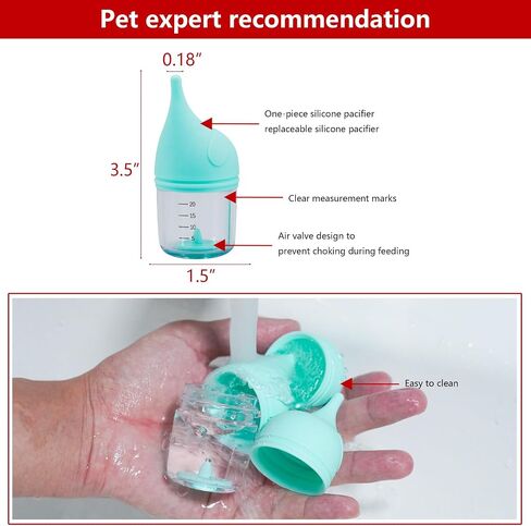Pet Feeding Bottle for Puppies and Kittens,50ml Cyan in Saudi Arabia