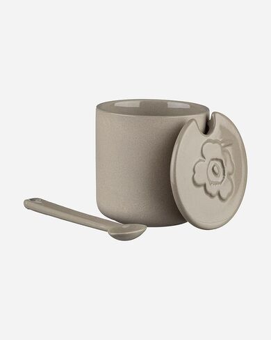 MARIMEKKO Oiva Unikko Spice Jar with Spoon and Lid — Refine Your Kitchen Décor with Our Iconic Floral Dinnerware — Stylish Porcelain Spice Jars to Elevate Your Dining Experience (3 in x 3.5 in) in Saudi Arabia