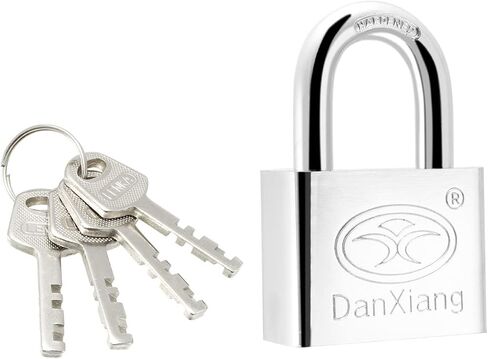 Stainless Steel Padlock - Garden Shackle Locks, Keyed Different & Chrome Finish, Apply to Backpacks/Storage Boxes (50mm Body Wide, Silver) in Saudi Arabia
