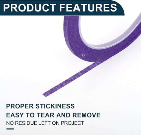 Painters Tape Medium Tack Easy Removal Masking Master Tape Purple 1 Pc 2500 x 0.40 x 0.01cm / 27.34 Yards x 0.16 Inches x 140um in Saudi Arabia