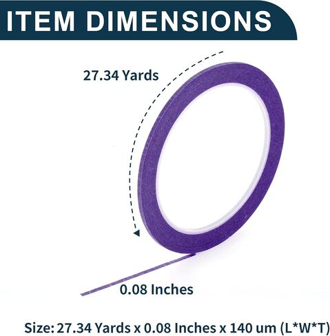 Painters Tape Medium Tack Easy Removal Masking Master Tape Purple 1 Pc 2500 x 0.40 x 0.01cm / 27.34 Yards x 0.16 Inches x 140um in Saudi Arabia