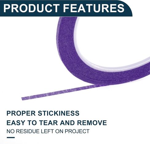 Painters Tape Medium Tack Easy Removal Masking Master Tape Purple 1 Pc 2500 x 0.40 x 0.01cm / 27.34 Yards x 0.16 Inches x 140um in Saudi Arabia