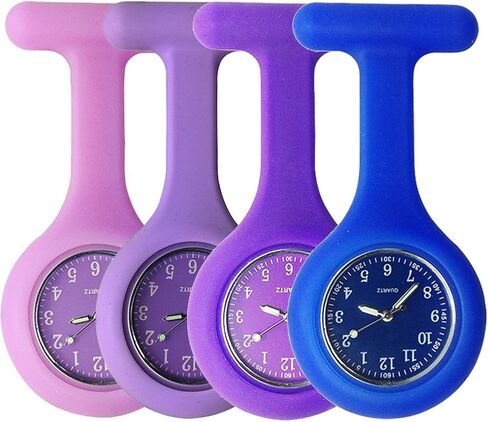 Set of 3 Nurse Watch Brooch, Glow in Dark Design, Health Care Nurse Doctor Paramedic Medical Brooch Fob Watch (Black) in Saudi Arabia