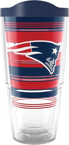 Tervis NFL New England Patriots - Hype Stripes Made in USA Double Walled Insulated Tumbler Travel Cup Keeps Drinks Cold & Hot, 16oz, Classic in Saudi Arabia