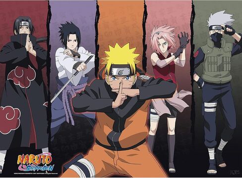 ABYSTYLE Naruto Shippuden Boxed Poster Set Includes 2 Unframed Mini Posters 15" x 20.5" Featuring Naruto, Sasuke, Sakura, Kakashi & Itachi Anime Manga Wall Art for Bedroom Office Room Decor in Saudi Arabia