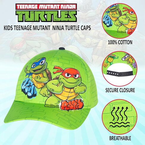 Teenage Mutant Ninja Turtles Baseball Cap, TMNT Baseball Hat for Boys, Ninja Turtles Kid Hat, Cotton Hat Orange in Saudi Arabia