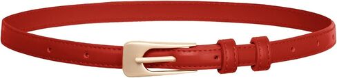 GRACE KARIN Women Skinny Leather Belts PU Leather Belt Thin Waist Belt for Jeans Dress with Gold Buckle in Saudi Arabia