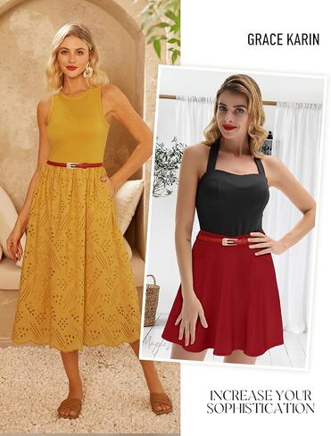 GRACE KARIN Women Skinny Leather Belts PU Leather Belt Thin Waist Belt for Jeans Dress with Gold Buckle in Saudi Arabia